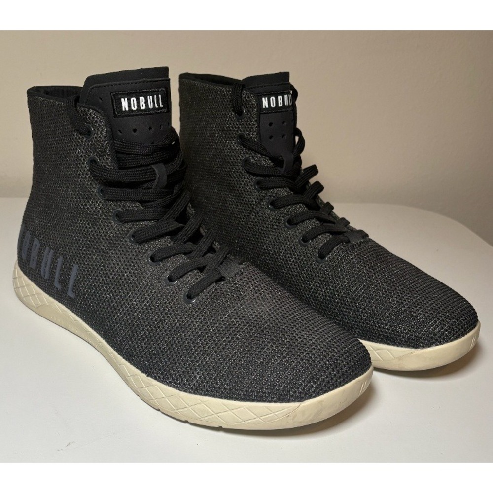NOBULL Men's High-Top Trainer Black Heather Off White | Size 12 - Picture 11 of 11